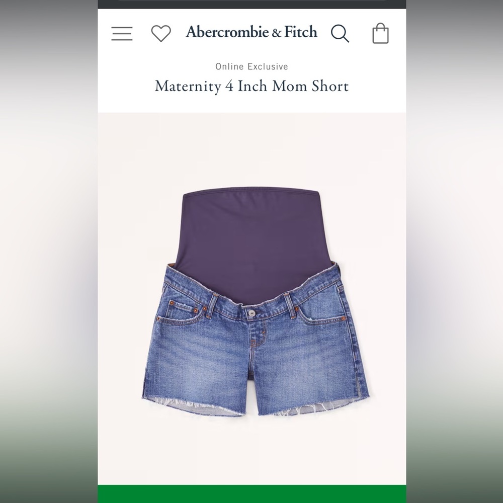Abercrombie Maternity 4 inch Jean Mom Short (30, 10, dark)